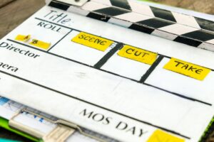 Film Slate on set